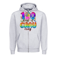 Heather Grey 100 days of cray cray Zipper Hoodie - MaliasSmallBusiness