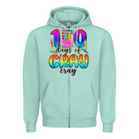 Seafoam 100 days of cray cray Zipper Hoodie - MaliasSmallBusiness