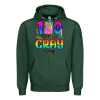 Sports Green 100 days of cray cray Zipper Hoodie - MaliasSmallBusiness