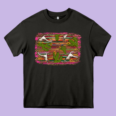 Cinco De Mayo Bullskull And Cactus Heavy Core Tee Designed By Artiststas