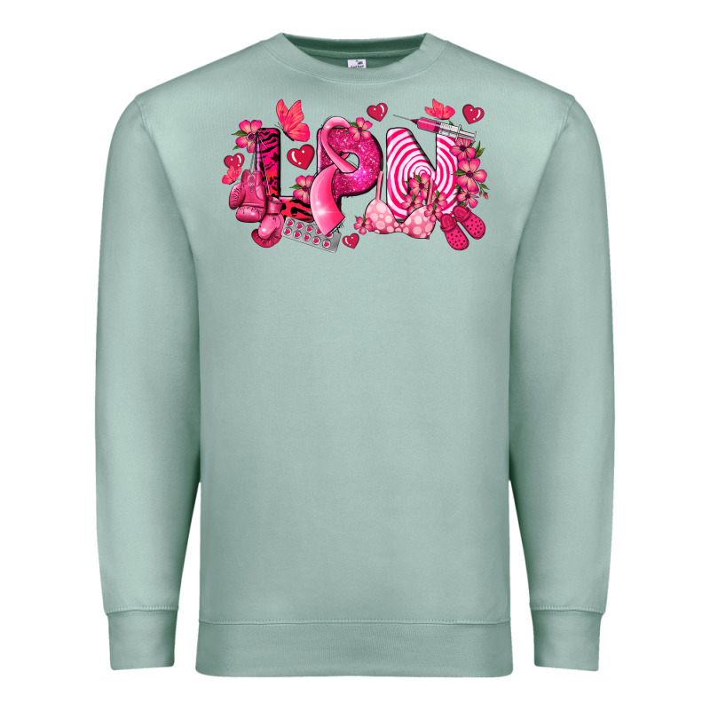 Lpn Breast Cancer Certified Nursing Assistant Premium Sweatshirt by LillyAllenDesigns | Teevron
