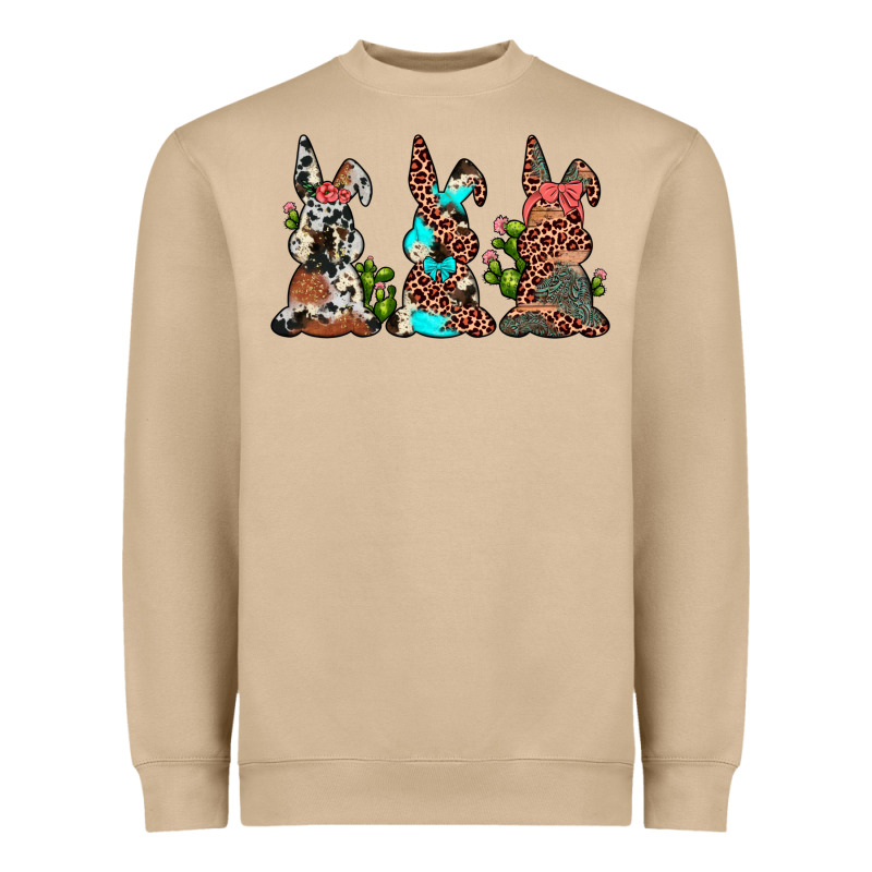 Leopard Cowhide Turquoise Cactus Bunny's Heavyweight Sweatshirt by JahusDesignShop | Teevron