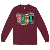 Burgundy license letters floral mama Long Sleeve Tee - Jasminsmagicworld