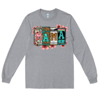 Heather Grey license letters floral mama Long Sleeve Tee - Jasminsmagicworld