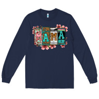 Navy license letters floral mama Long Sleeve Tee - Jasminsmagicworld