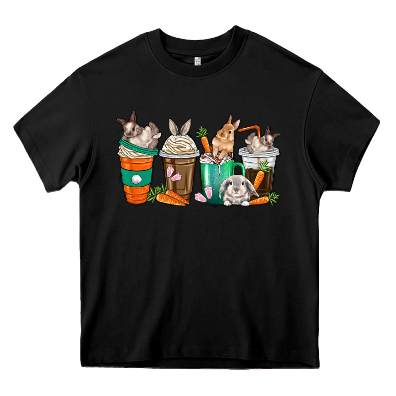 Rabbit Coffee Cups Heavy Core Tee by texasbilliewilder | Teevron