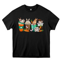 Black rabbit coffee cups Heavy Core Tee - texasbilliewilder