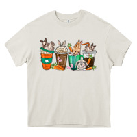 Cream rabbit coffee cups Heavy Core Tee - texasbilliewilder