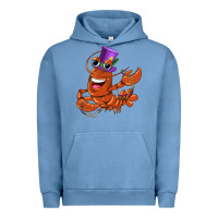 Pigment Pebble Blue mardi gras crawfish Urban Hoodie - CowGirlArtShop