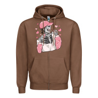 Chestnut skeleton girl valentine's day Zipper Hoodie - MaliasSmallBusiness
