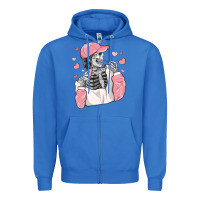 True Royal skeleton girl valentine's day Zipper Hoodie - MaliasSmallBusiness