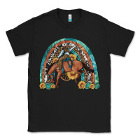 Black bucking bronco rodeo rainbow Classic Tee - Artiststas