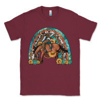 Burgundy bucking bronco rodeo rainbow Classic Tee - Artiststas
