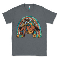 Charcoal Heather bucking bronco rodeo rainbow Classic Tee - Artiststas