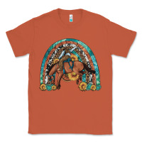 Copper bucking bronco rodeo rainbow Classic Tee - Artiststas