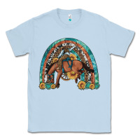 Dusty Blue bucking bronco rodeo rainbow Classic Tee - Artiststas