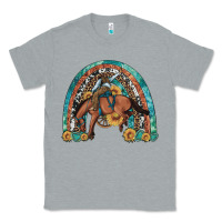 Heather Grey bucking bronco rodeo rainbow Classic Tee - Artiststas