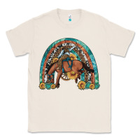 Natural bucking bronco rodeo rainbow Classic Tee - Artiststas