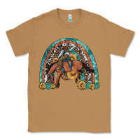 Toasted Coconut bucking bronco rodeo rainbow Classic Tee - Artiststas