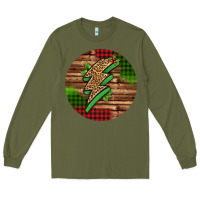 Army Green leopard lightning bolt Christmas Long Sleeve Tee - Jasminsmagicworld