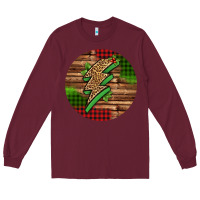 Burgundy leopard lightning bolt Christmas Long Sleeve Tee - Jasminsmagicworld