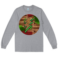 Heather Grey leopard lightning bolt Christmas Long Sleeve Tee - Jasminsmagicworld