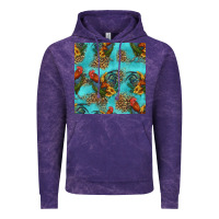 Cloud Purple rooster and sunflowers seamless pattern Vintage Hoodie - HRA Design Shop