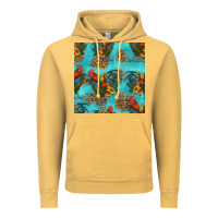 Vintage Mustard rooster and sunflowers seamless pattern Vintage Hoodie - HRA Design Shop