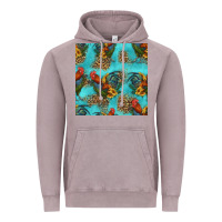 Vintage Zinc rooster and sunflowers seamless pattern Vintage Hoodie - HRA Design Shop