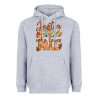 Heather Grey just a girl who loves fall Heavyweight Hoodie - BundleAndBundleShop