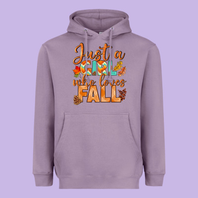 Just A Girl Who Loves Fall Heavyweight Hoodie Designed By Bundleandbundleshop