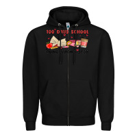 Black 100 days school Zipper Hoodie - MaliasSmallBusiness