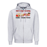 Heather Grey 100 days school Zipper Hoodie - MaliasSmallBusiness