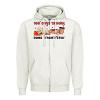 Oatmeal Heather 100 days school Zipper Hoodie - MaliasSmallBusiness