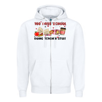 White 100 days school Zipper Hoodie - MaliasSmallBusiness