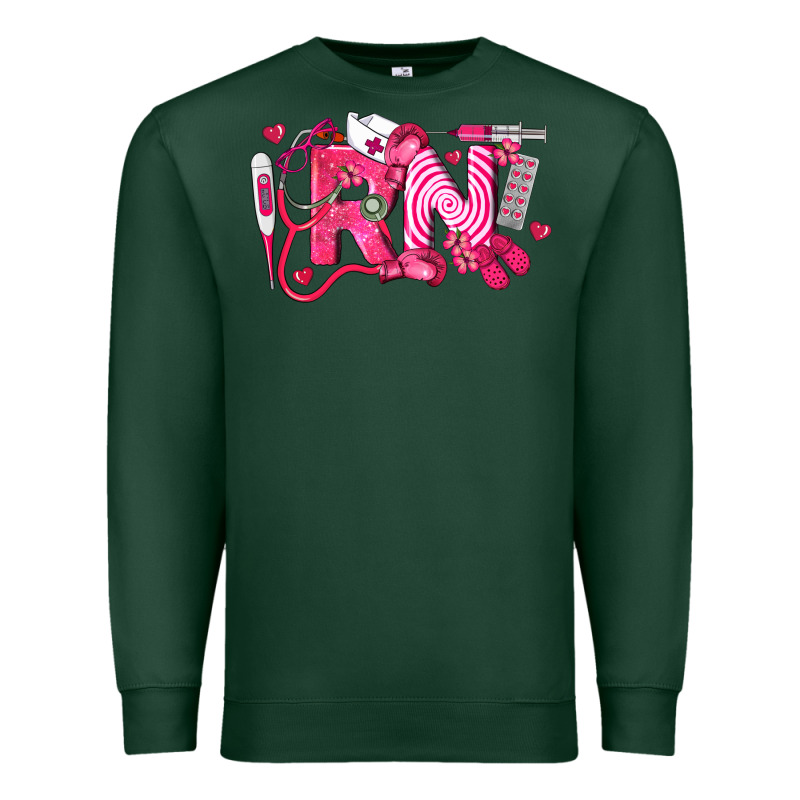 Rn Breast Cancer Registered Nurse Premium Sweatshirt by LillyAllenDesigns | Teevron