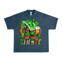 Midnight Navy one lucky  cowboy with hat and boots Urban Heavy Tee - AdoDesignShop