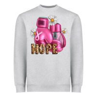 Heather Grey Breast Cancer Boxing Gloves Heavyweight Sweatshirt - Artiststas