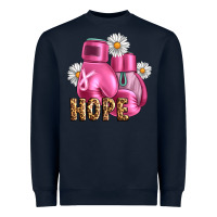 Navy Breast Cancer Boxing Gloves Heavyweight Sweatshirt - Artiststas