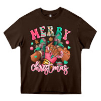 Pink Merry Christmas Black Girl Sneakers Heavy Core Tee | Teevron