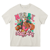 Cream pink merry christmas black girl sneakers Heavy Core Tee - RanaPortraitStore