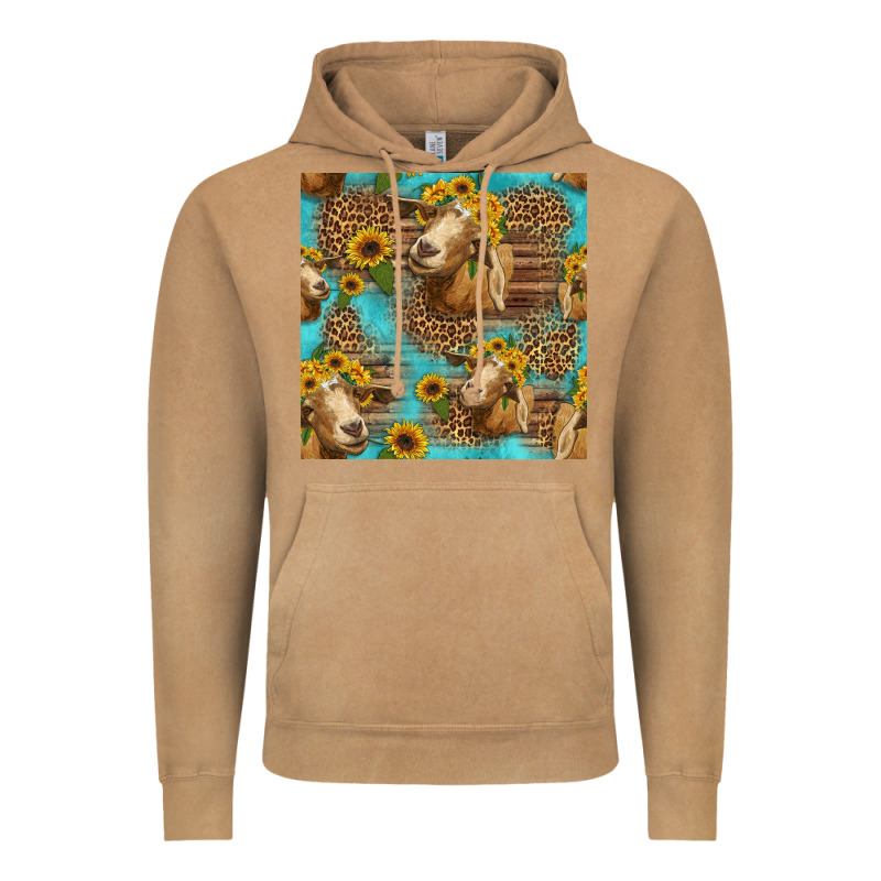 Goat Sunflowers Seamless Pattern Vintage Hoodie by HRA Design Shop | Teevron