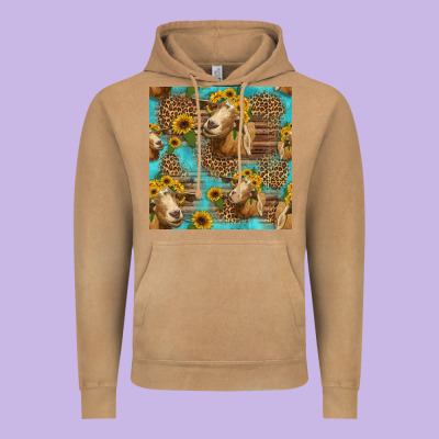 Goat Sunflowers Seamless Pattern Vintage Hoodie Designed By Hra Design Shop
