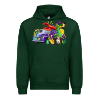 Forest Green mardi gras gnome on the truck Urban Hoodie - CowGirlArtShop