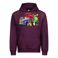 Mauve Wine mardi gras gnome on the truck Urban Hoodie - CowGirlArtShop