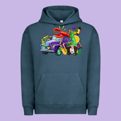 Mardi Gras Gnome On The Truck Urban Hoodie Designed By Cowgirlartshop