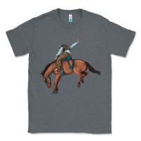 Charcoal Heather bucking bronco cowboy rodeo Classic Tee - Artiststas