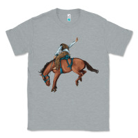 Heather Grey bucking bronco cowboy rodeo Classic Tee - Artiststas