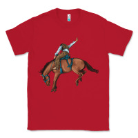 Red bucking bronco cowboy rodeo Classic Tee - Artiststas