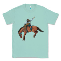 Seafoam bucking bronco cowboy rodeo Classic Tee - Artiststas